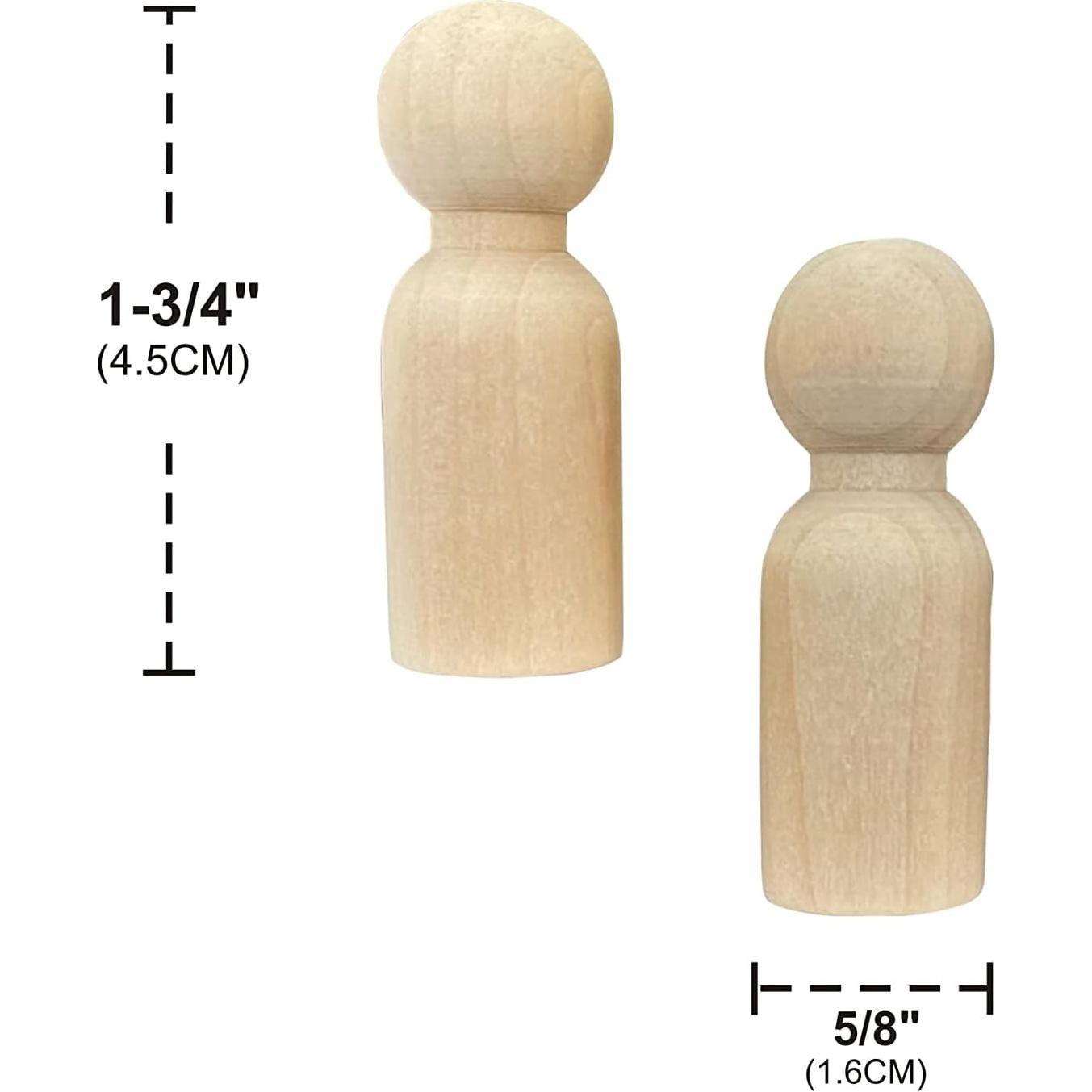 75 Muñecos de Madera sin Terminar Cregugua 1.6 x 4.4 cm