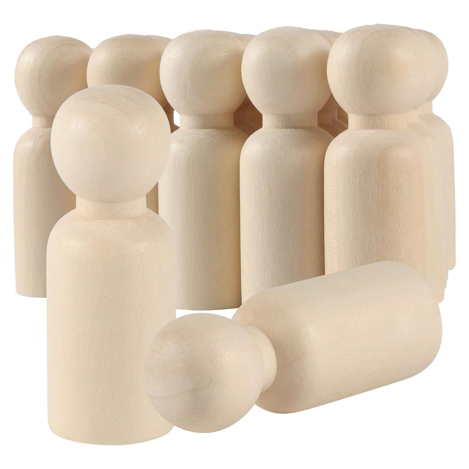 Paquete de 120 Muñecos de Madera ZEONHAK 6.6 cm para Manualidades