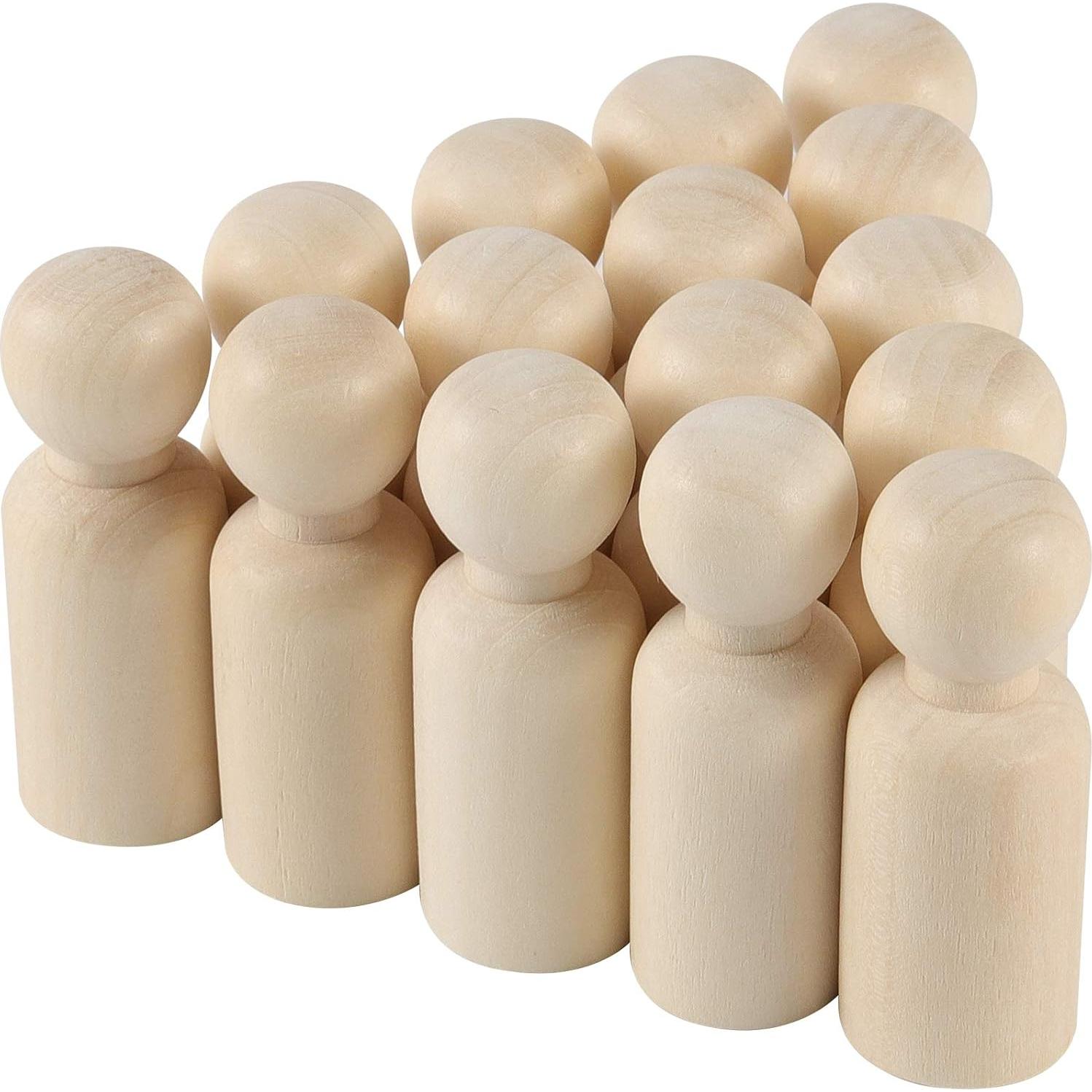 Paquete de 120 Muñecos de Madera ZEONHAK 6.6 cm para Manualidades