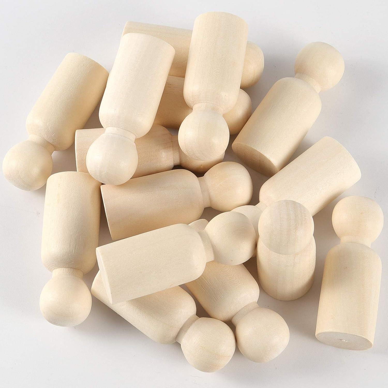 Paquete de 120 Muñecos de Madera ZEONHAK 6.6 cm para Manualidades