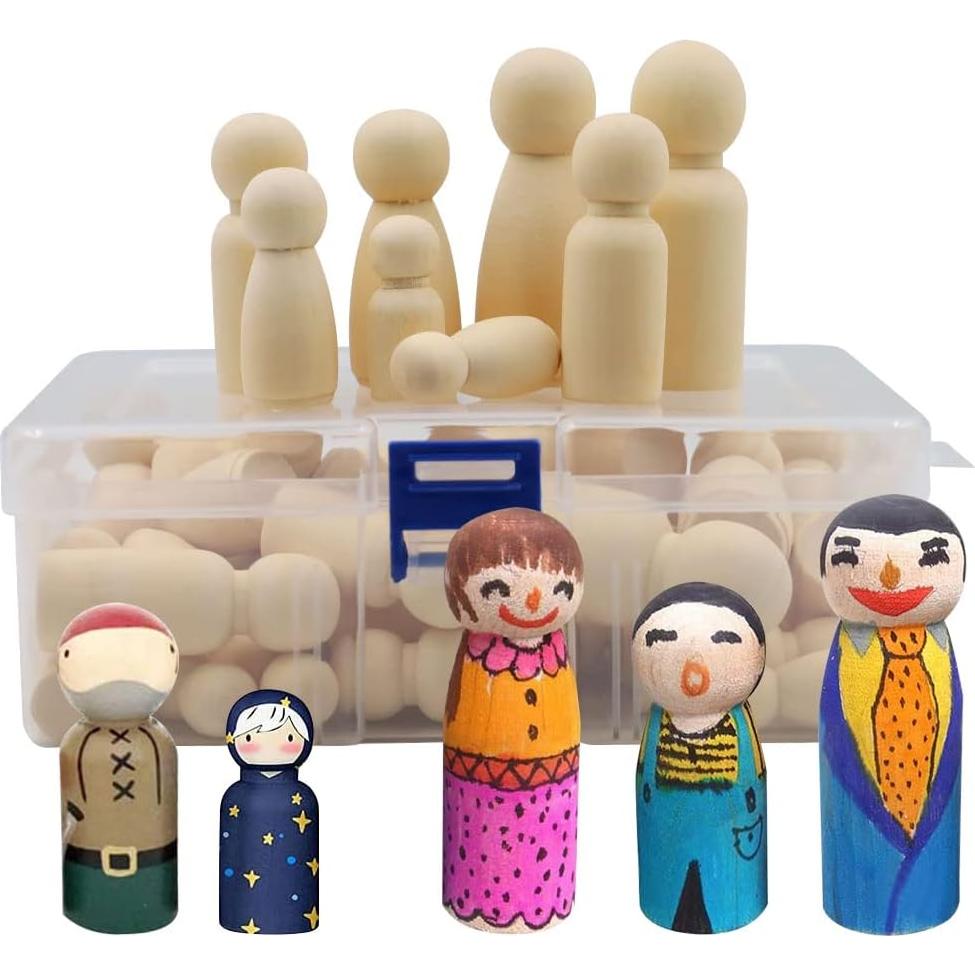 Muñecas de Madera sin Terminar Abnaok - 50 Piezas DIY