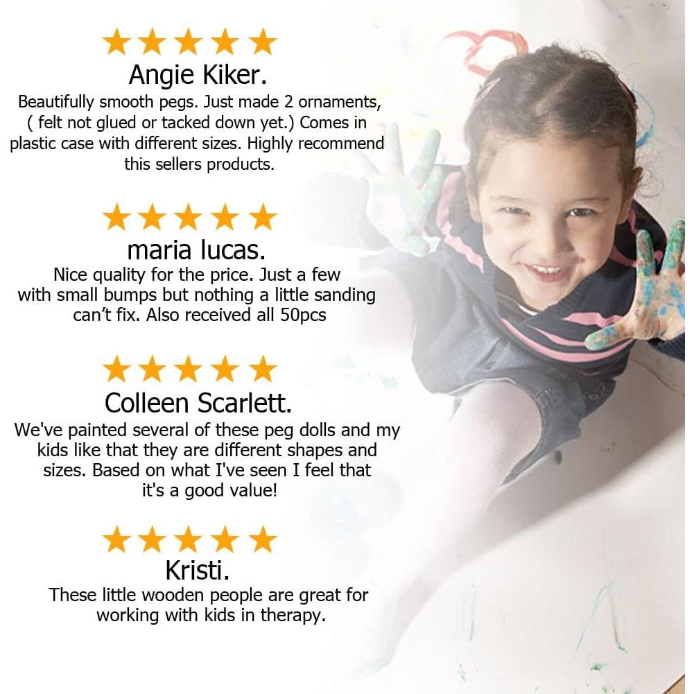 Muñecas de Madera sin Terminar Abnaok - 50 Piezas DIY