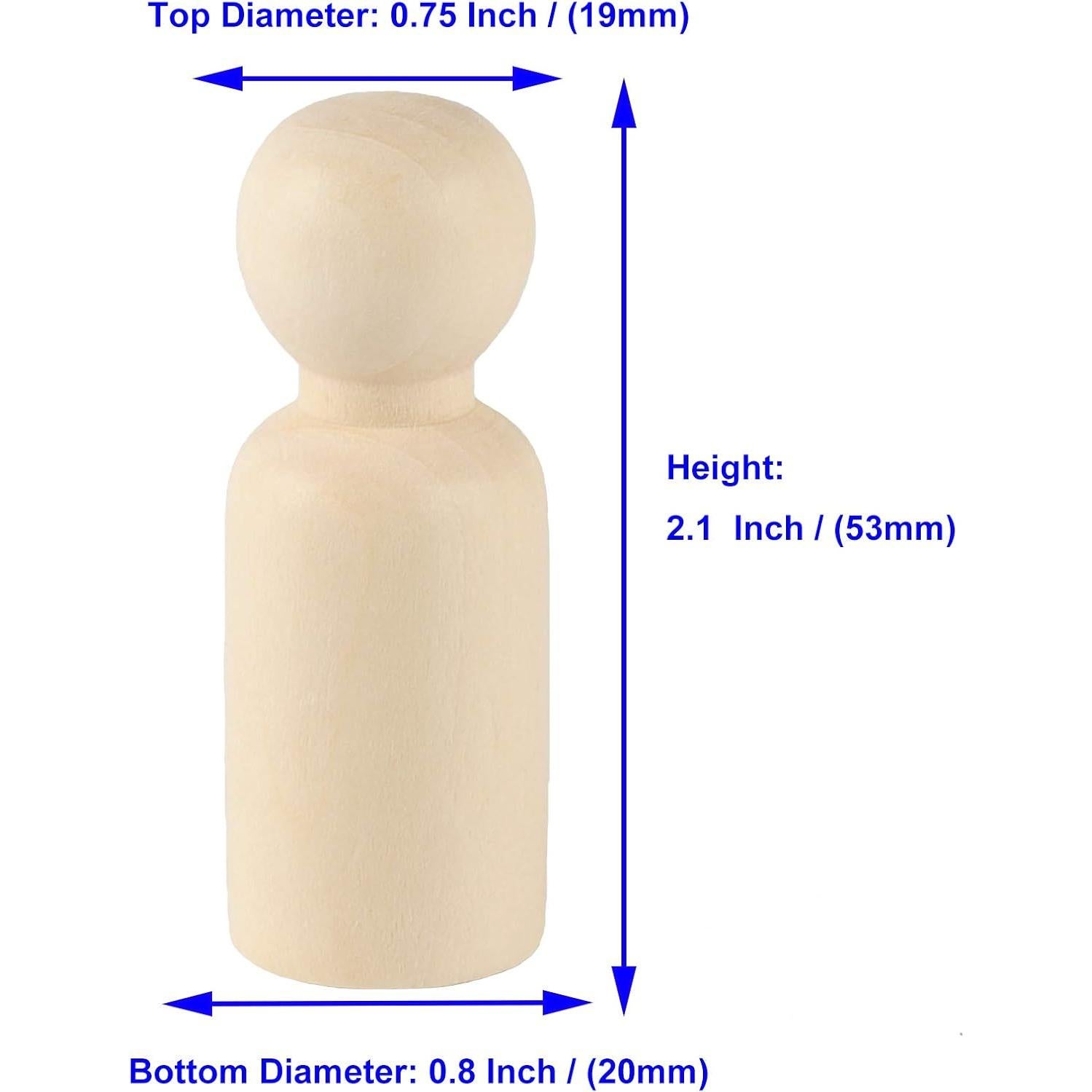 KOHAND 150 Muñecos de Madera sin Terminar 5.33 cm DIY