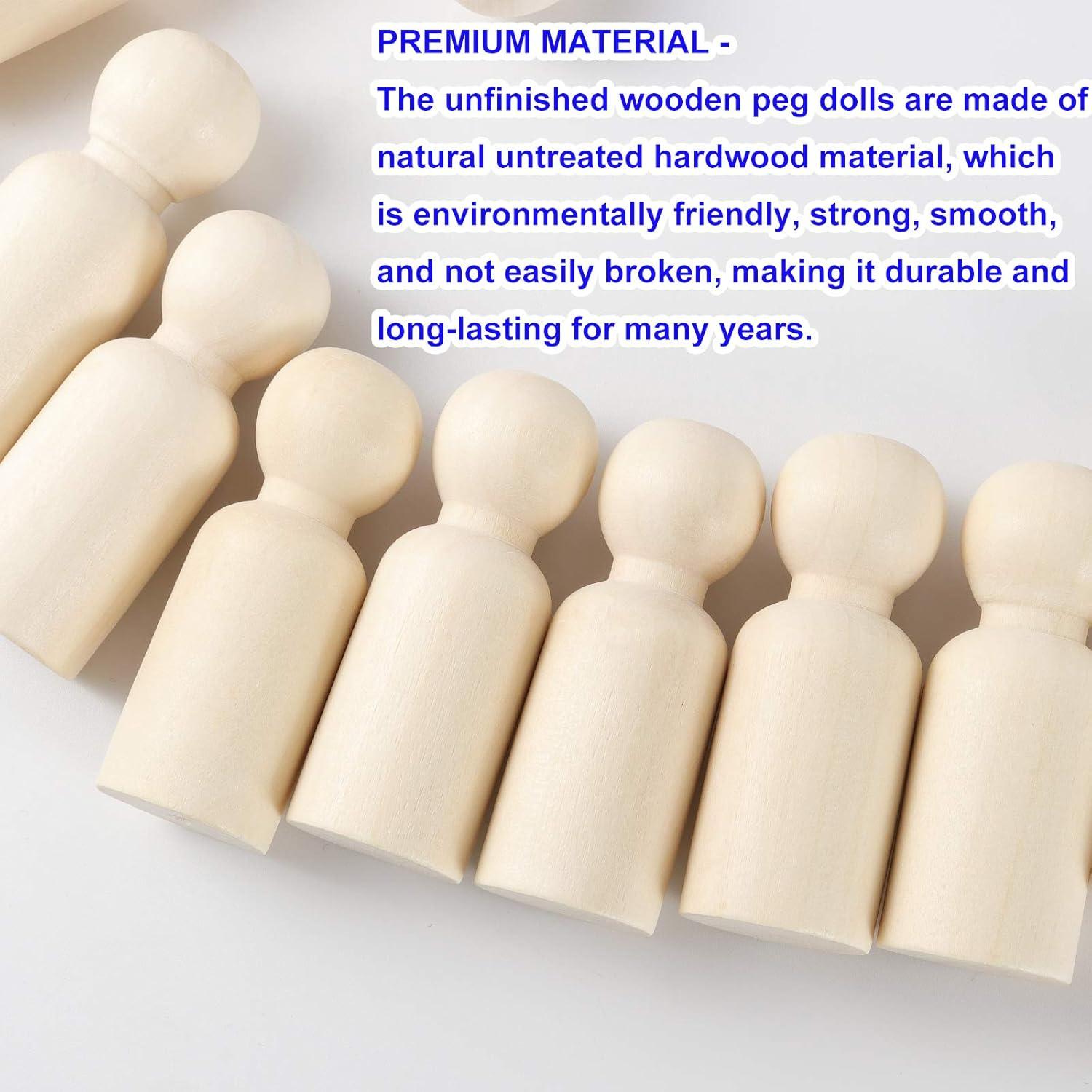 KOHAND 150 Muñecos de Madera sin Terminar 5.33 cm DIY