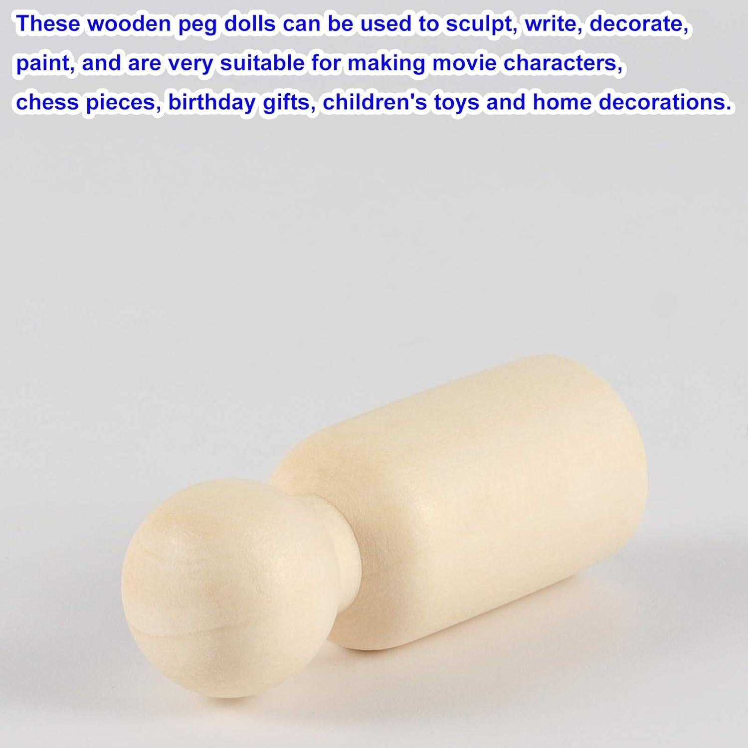 KOHAND 150 Muñecos de Madera sin Terminar 5.33 cm DIY