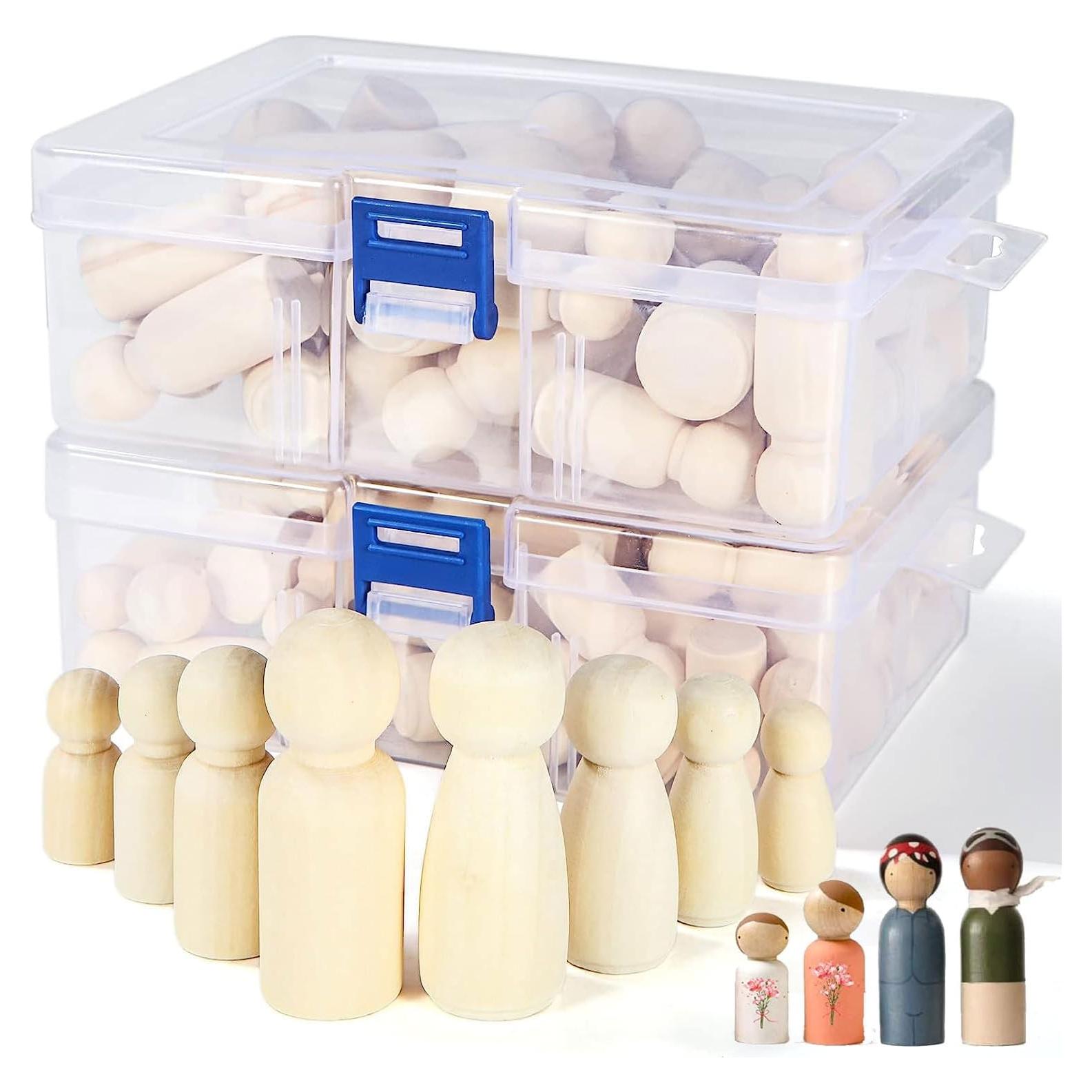 Paquete de 100 Muñecas de Madera EATHEATY para Manualidades