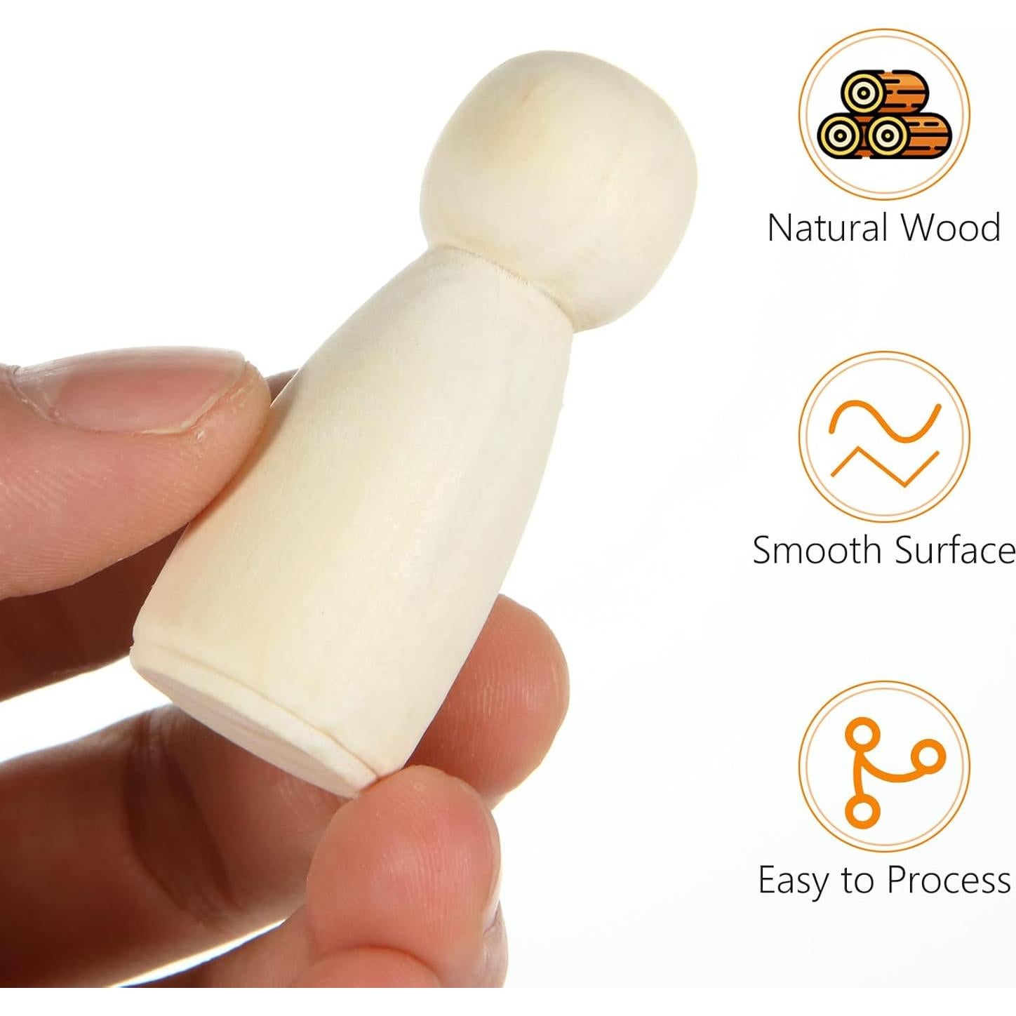 Paquete de 100 Muñecas de Madera EATHEATY para Manualidades