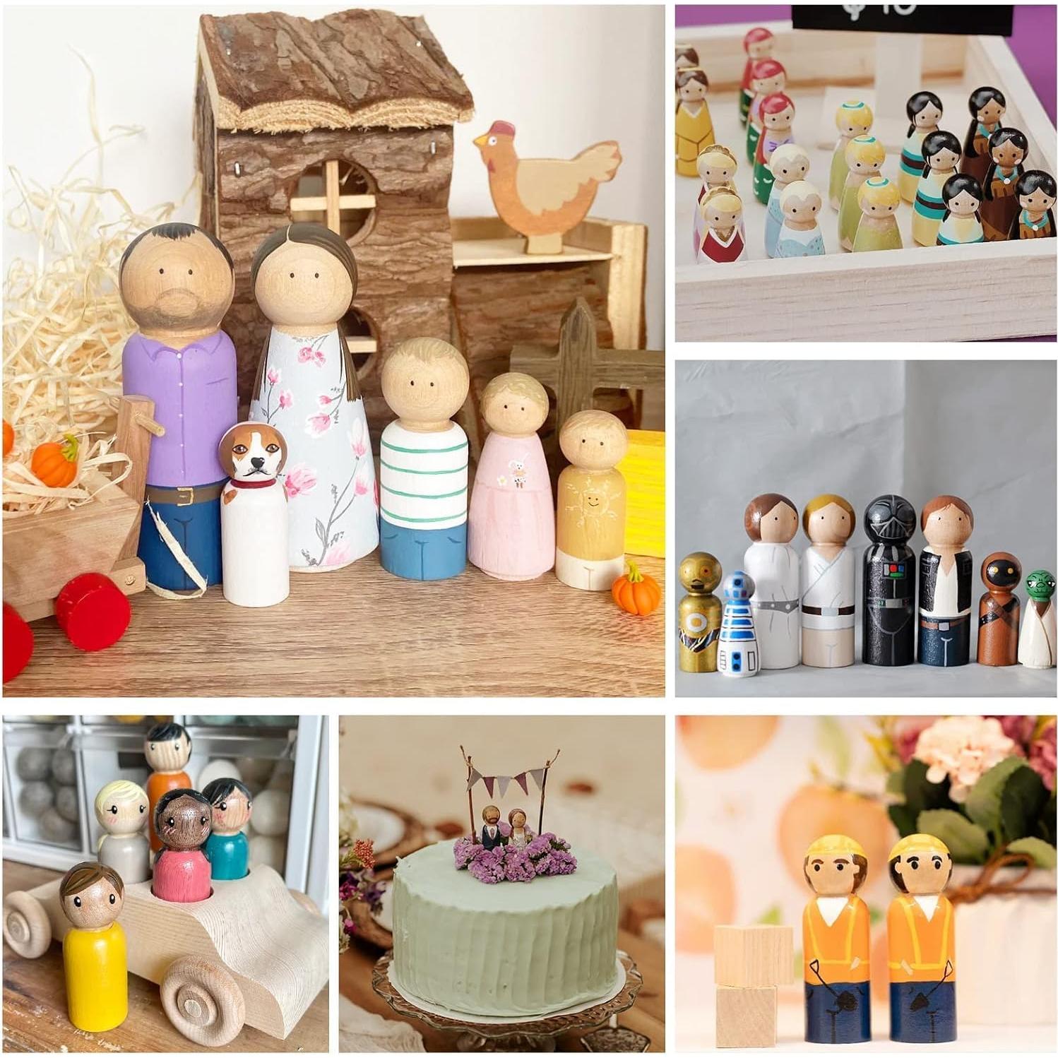 Paquete de 100 Muñecas de Madera EATHEATY para Manualidades