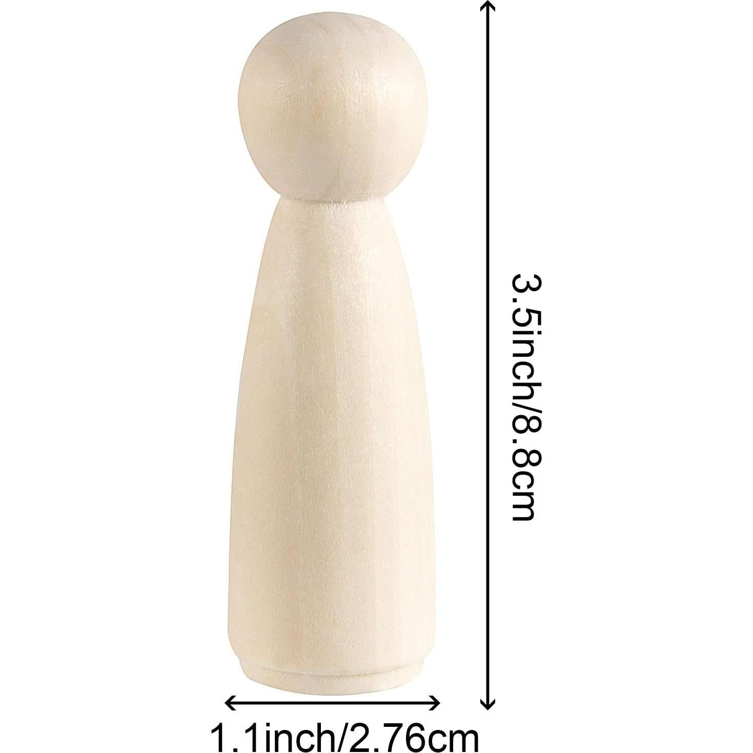 30 Muñecas de Madera HOIGON 90mm para Manualidades