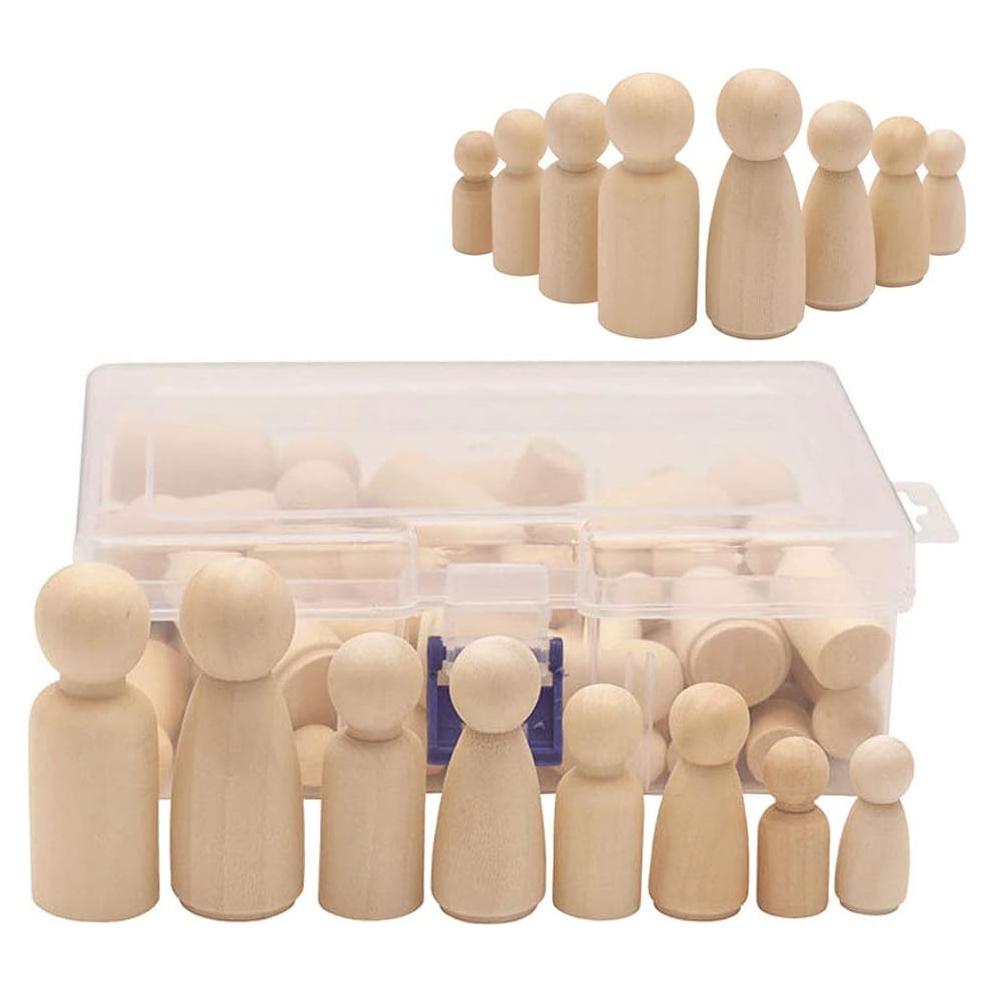 Paquete de 50 Muñecos de Madera Keledz para Manualidades