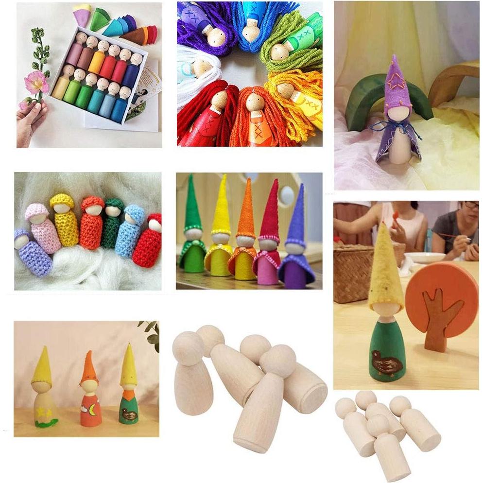 Paquete de 50 Muñecos de Madera Keledz para Manualidades