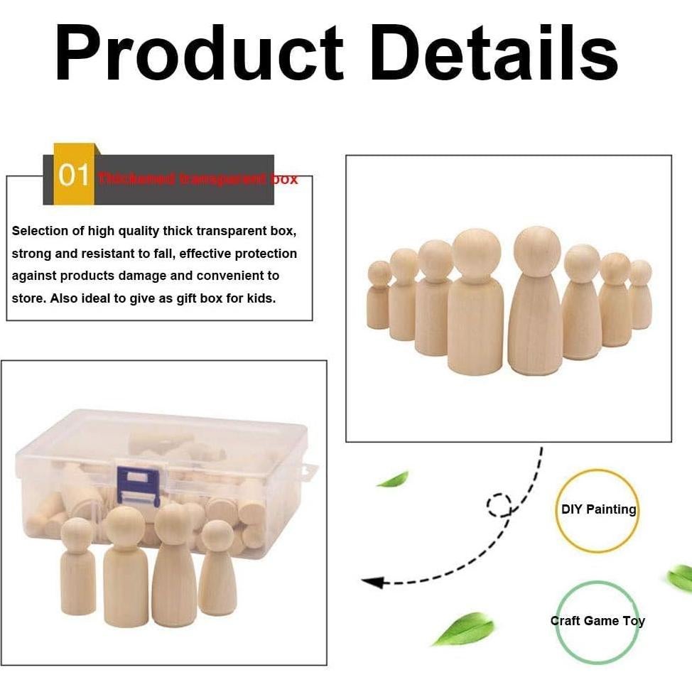 Paquete de 50 Muñecos de Madera Keledz para Manualidades