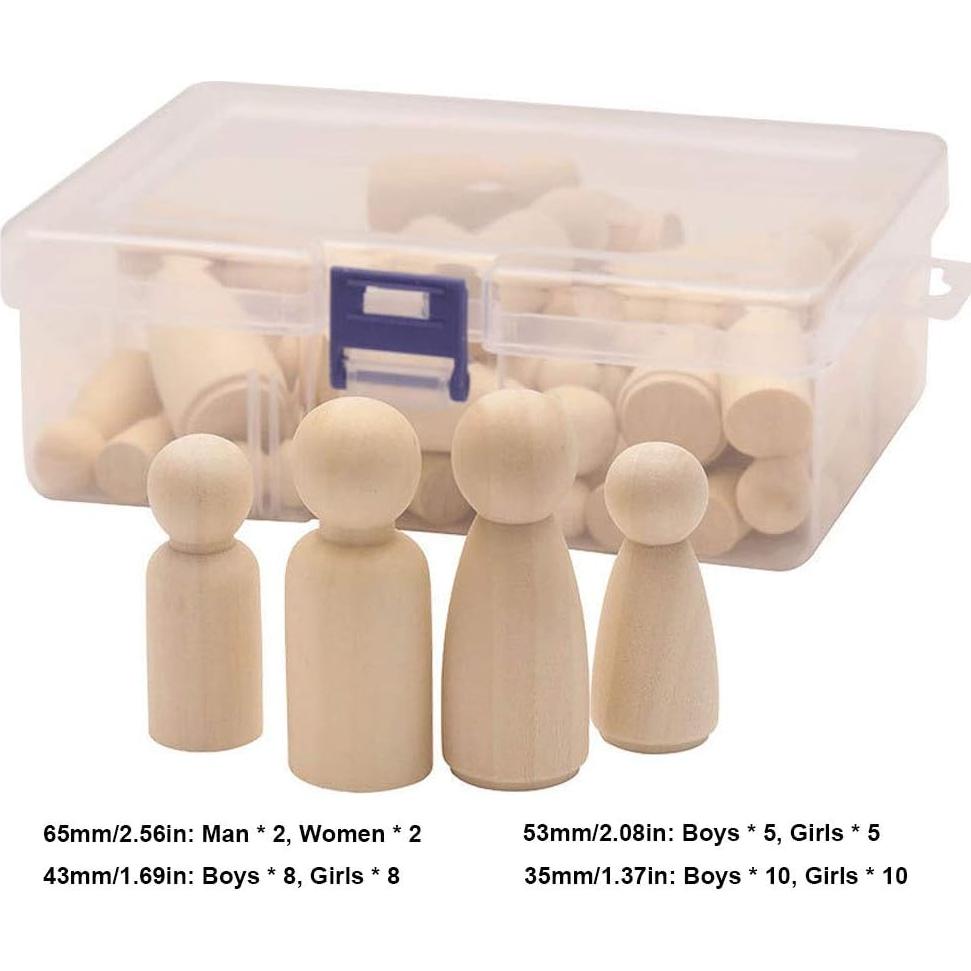 Paquete de 50 Muñecos de Madera Keledz para Manualidades