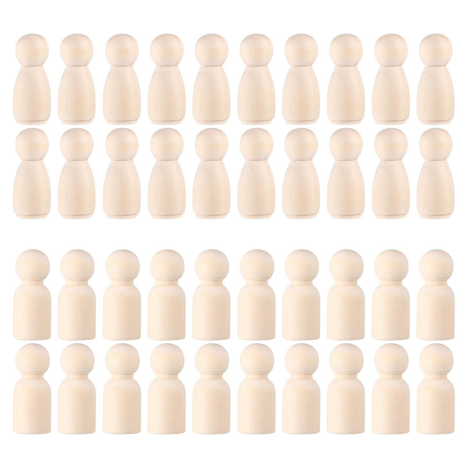 40 Figuras de Muñeca de Clavo de Madera NUOBESTY para Pintura DIY