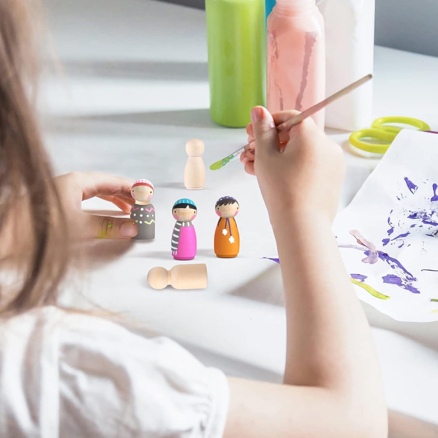 40 Figuras de Muñeca de Clavo de Madera NUOBESTY para Pintura DIY