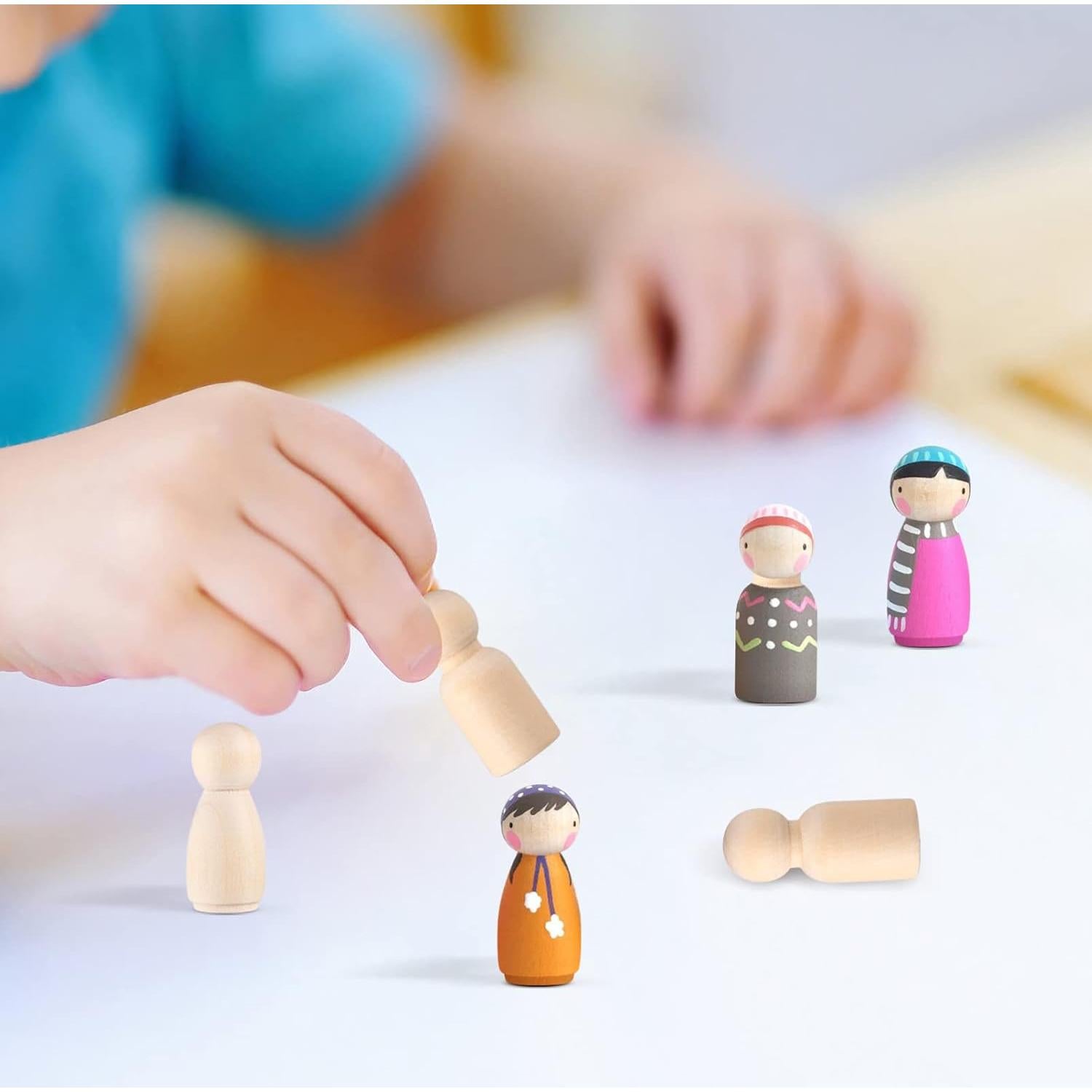 40 Figuras de Muñeca de Clavo de Madera NUOBESTY para Pintura DIY