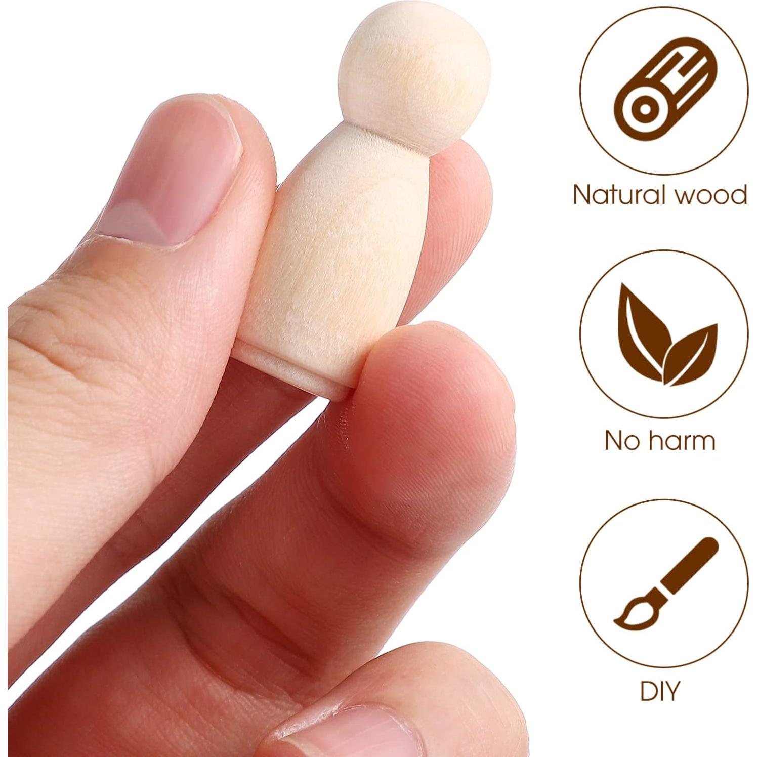 40 Figuras de Muñeca de Clavo de Madera NUOBESTY para Pintura DIY