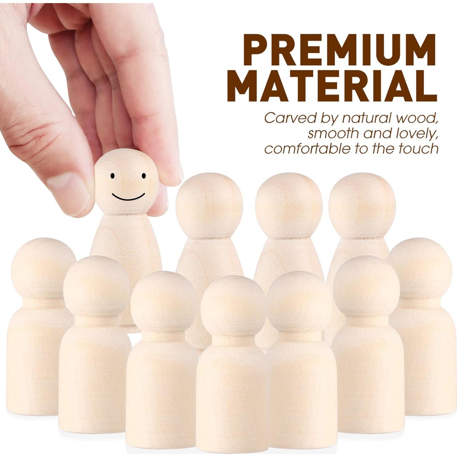 40 Figuras de Muñeca de Clavo de Madera NUOBESTY para Pintura DIY