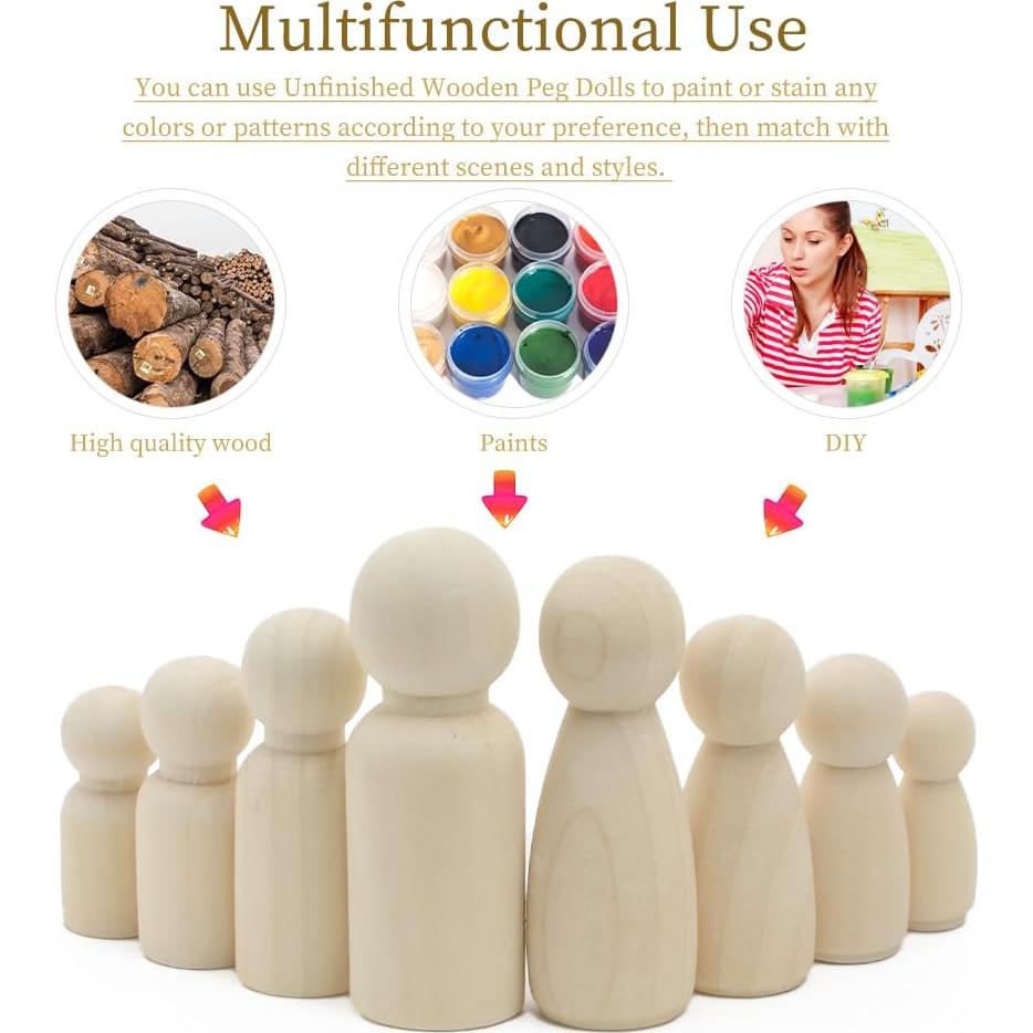 Muñecas de Madera sin Terminar Hagao 50 Piezas para Manualidades