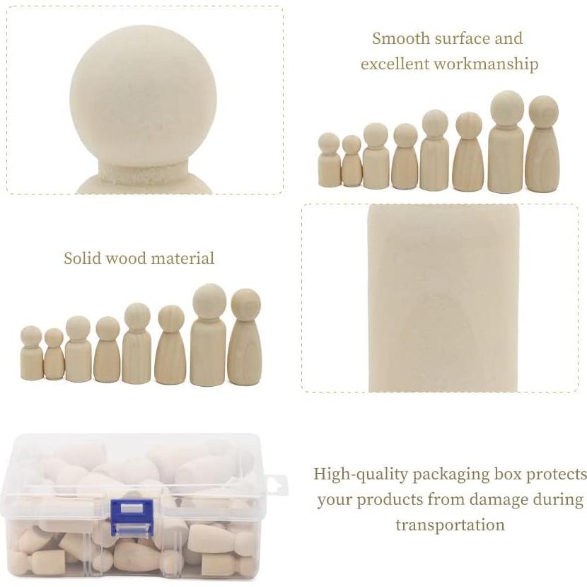 Muñecas de Madera sin Terminar Hagao 50 Piezas para Manualidades