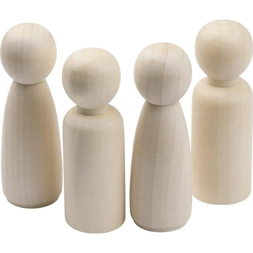 Cuerpo de muñeca de madera natural Todo en Uno 55mm 10pcs