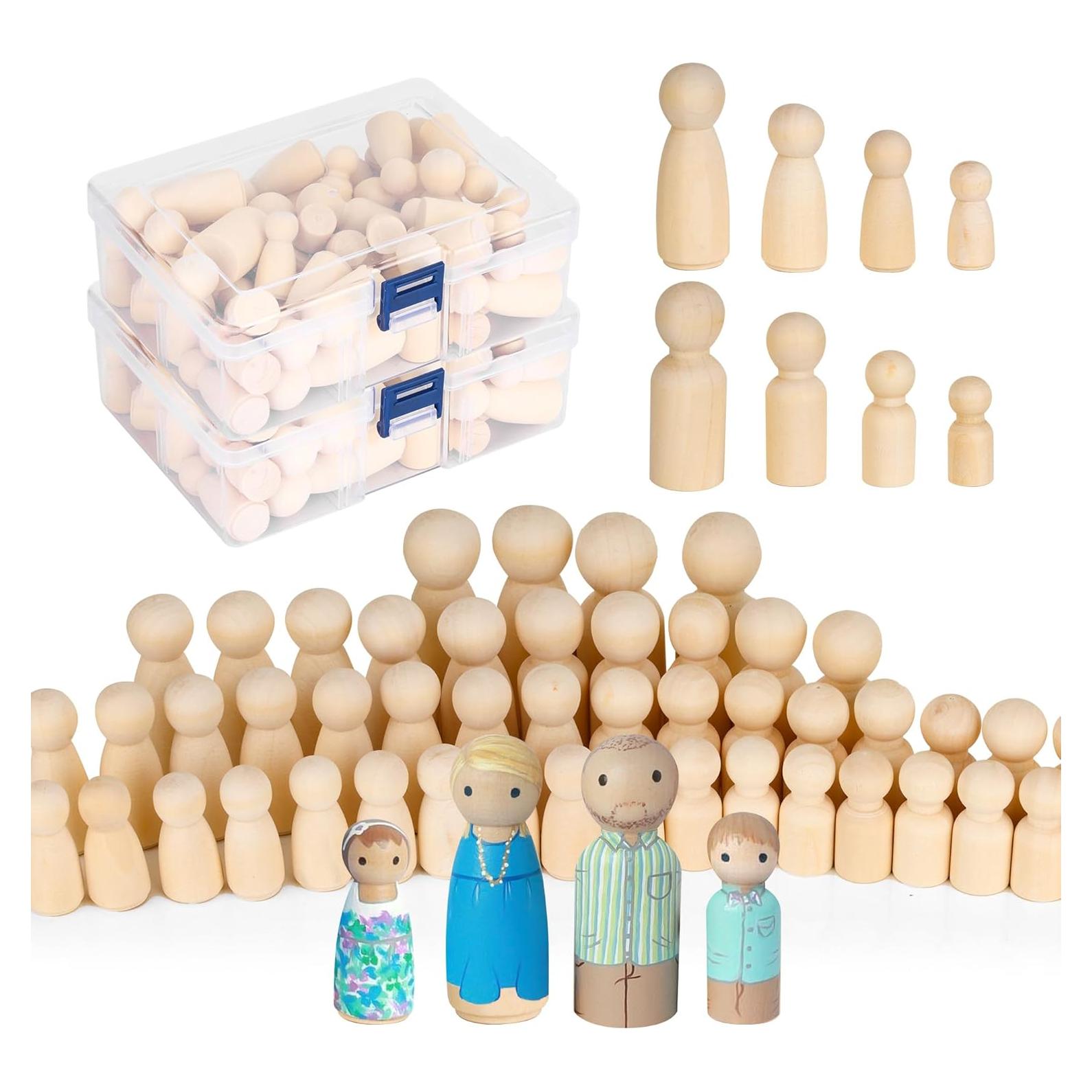 Paquete de 100 Muñecos de Madera KEJJNYER con Pinchos