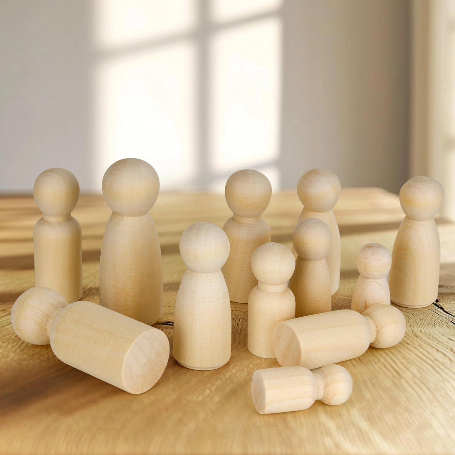 Paquete de 100 Muñecos de Madera KEJJNYER con Pinchos