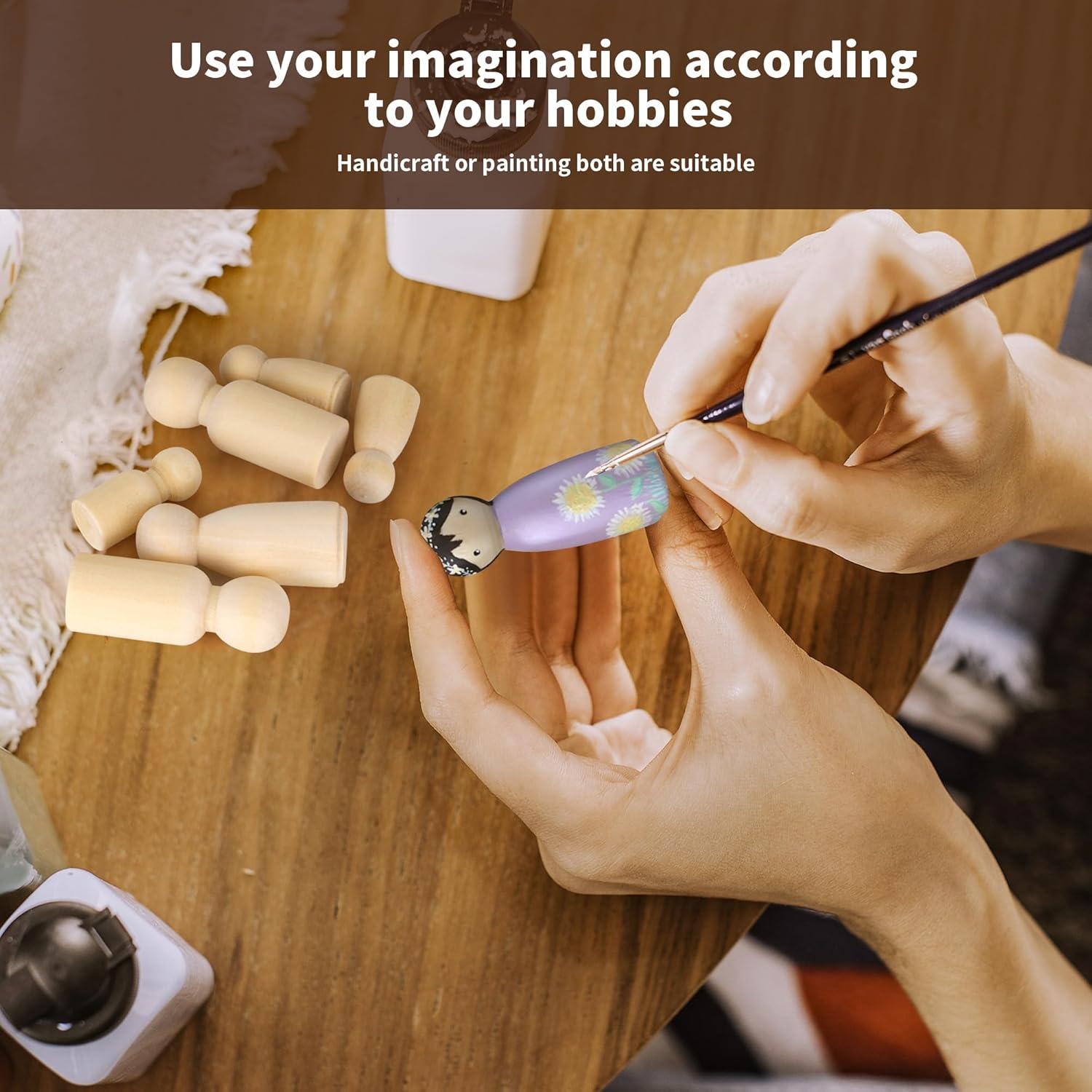 Paquete de 100 Muñecos de Madera KEJJNYER con Pinchos