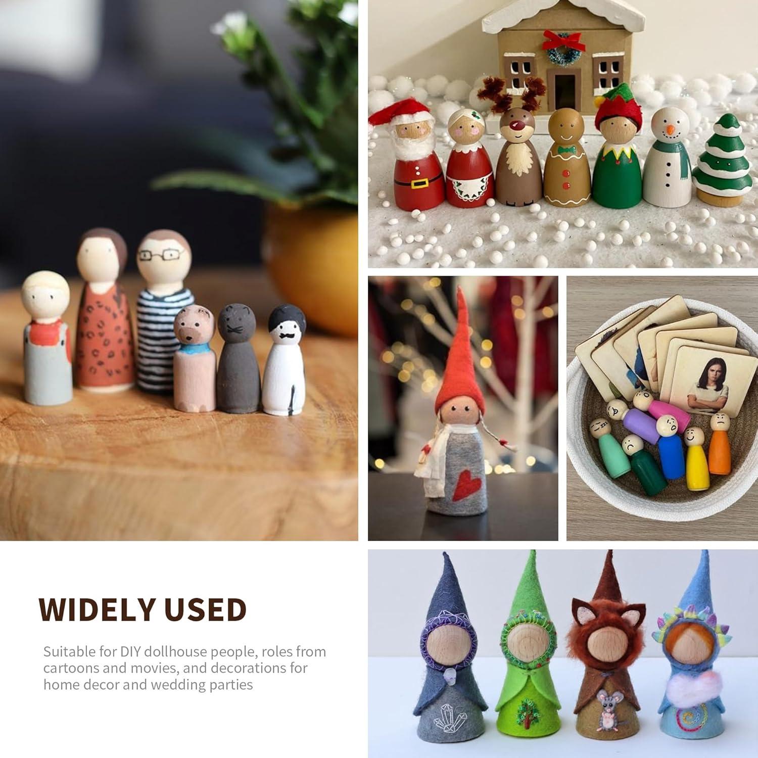 Paquete de 100 Muñecos de Madera KEJJNYER con Pinchos