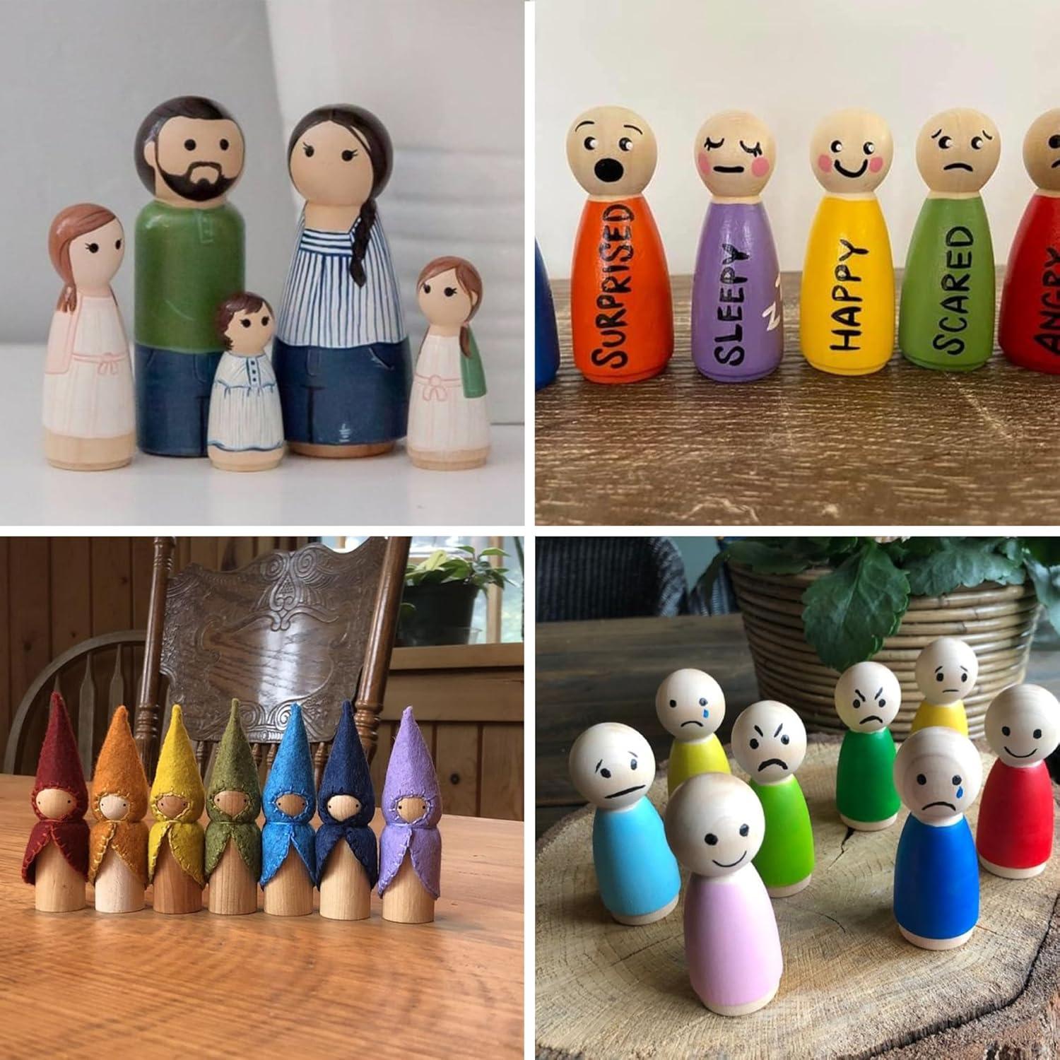 Paquete de 100 Muñecos de Madera KEJJNYER con Pinchos