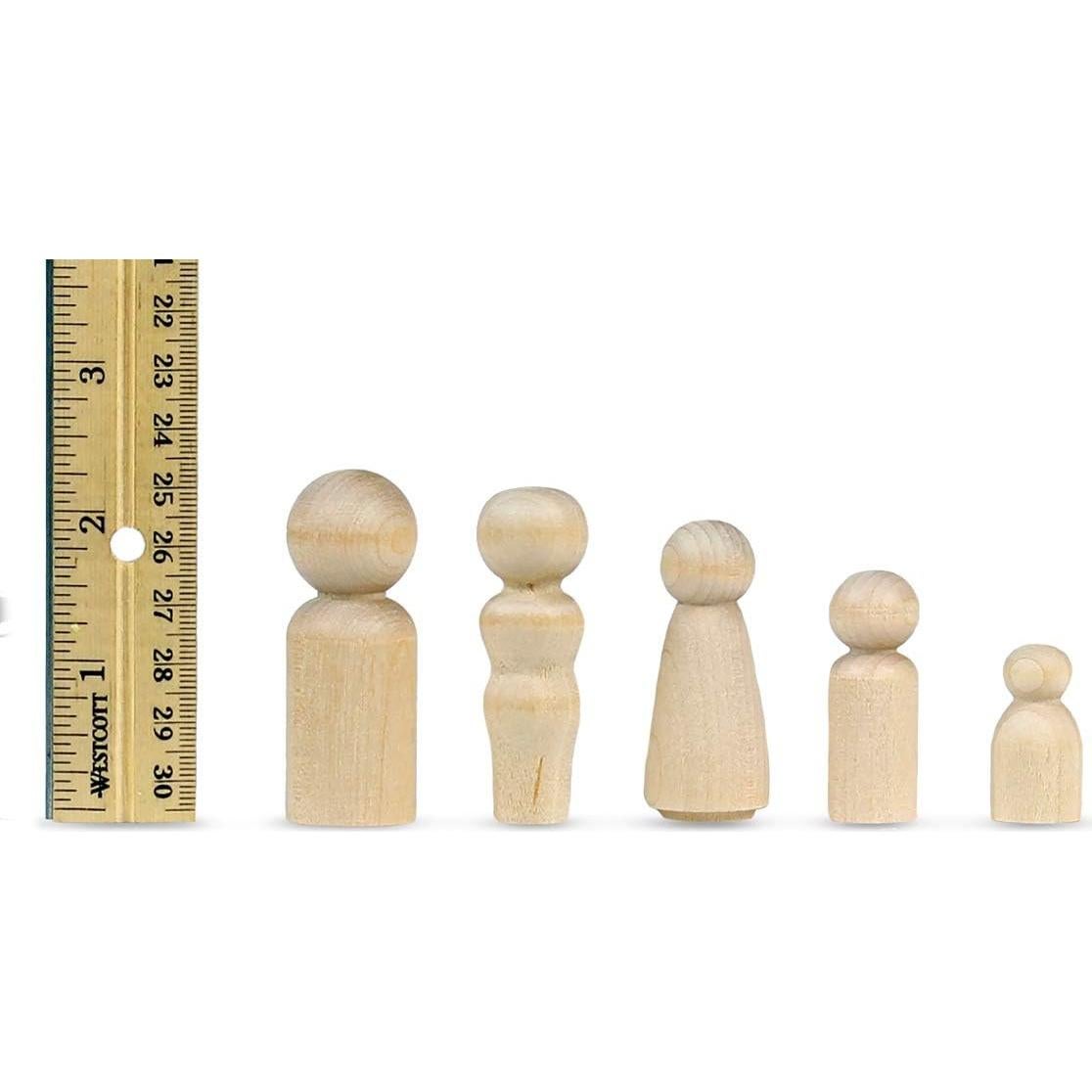 Muñecos de Madera Hygloss - Pintables, 10 Piezas, Abeto