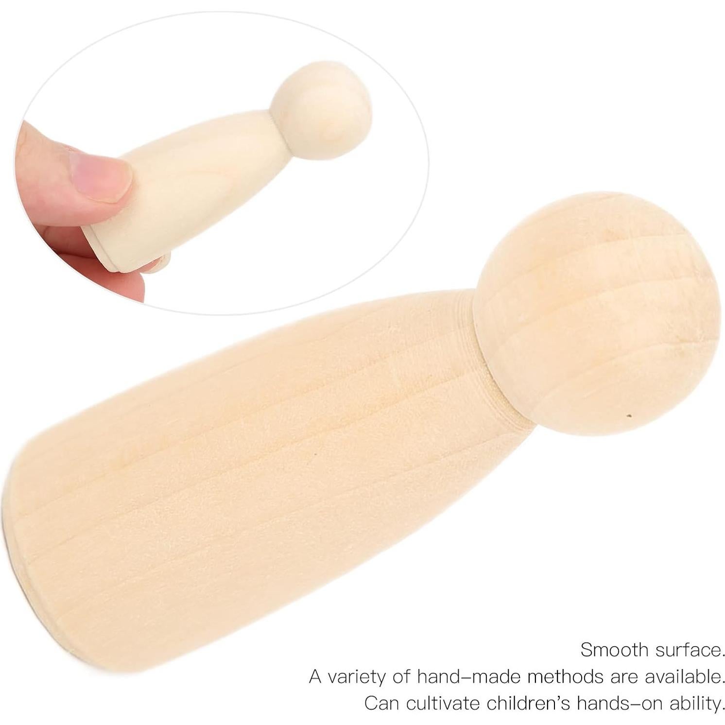 10 Muñecos de Madera Sin Terminar Pssopp 75mm para Pintar