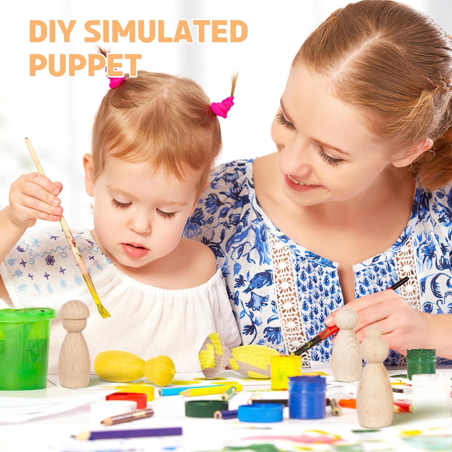 Muñecos de Madera para Manualidades DIY MAGICLULU - 5 Piezas