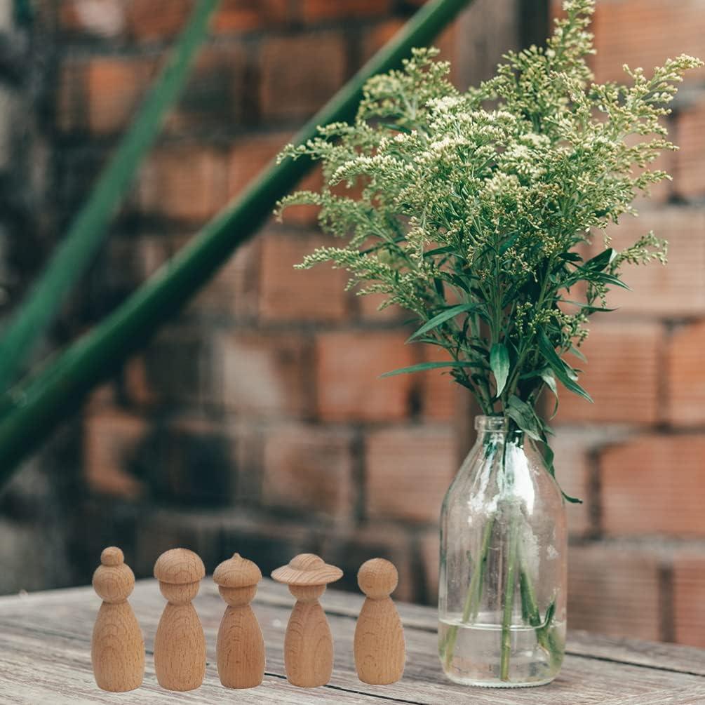 Muñecos de Madera sin Acabar BESPORTBLE 5 Piezas DIY