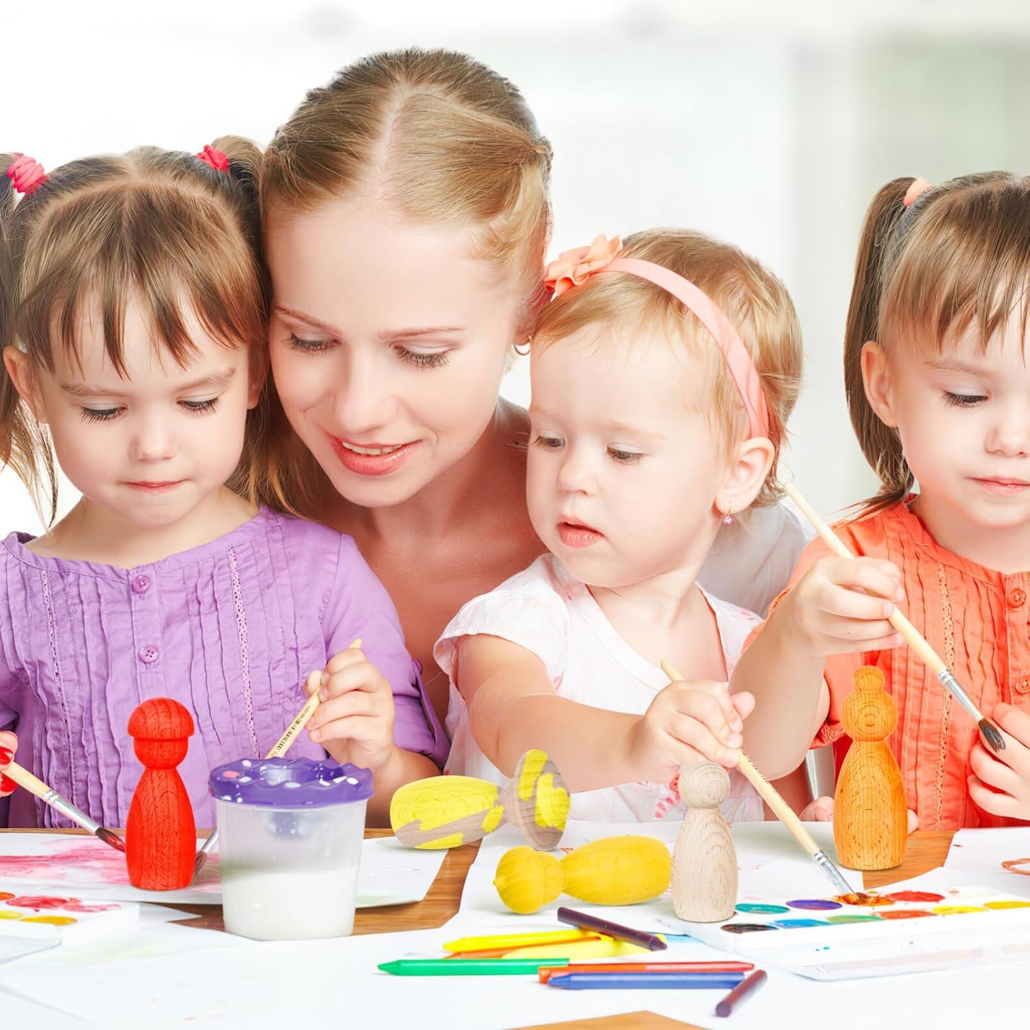 Muñecos de Madera sin Acabar BESPORTBLE 5 Piezas DIY