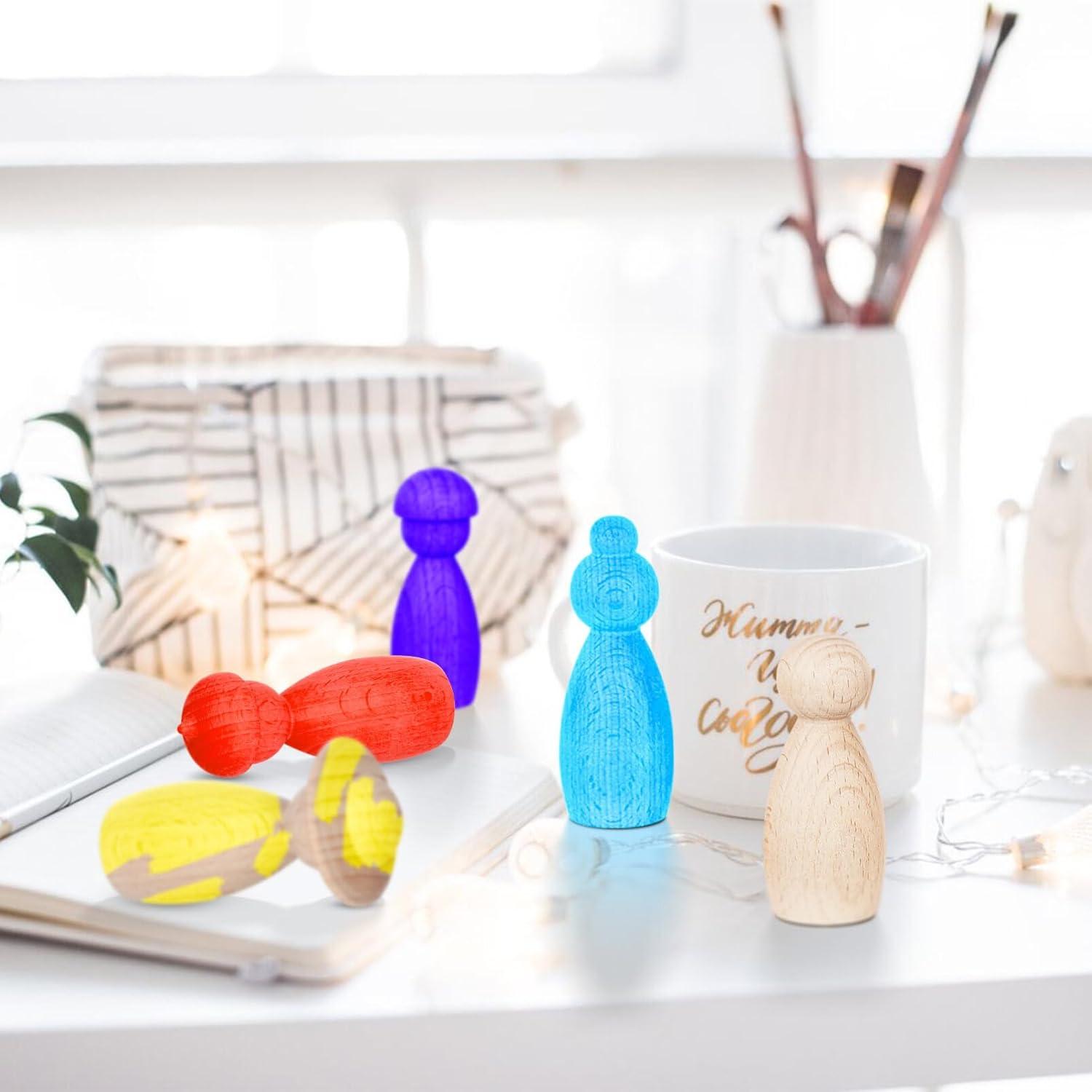 Muñecos de Madera sin Acabar BESPORTBLE 5 Piezas DIY