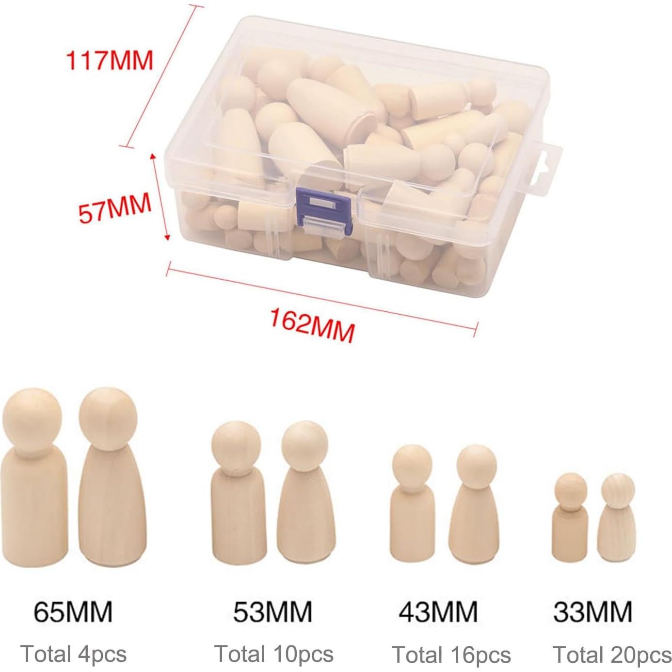 50 Muñecos de Madera sin Terminar LUUFAN para Manualidades