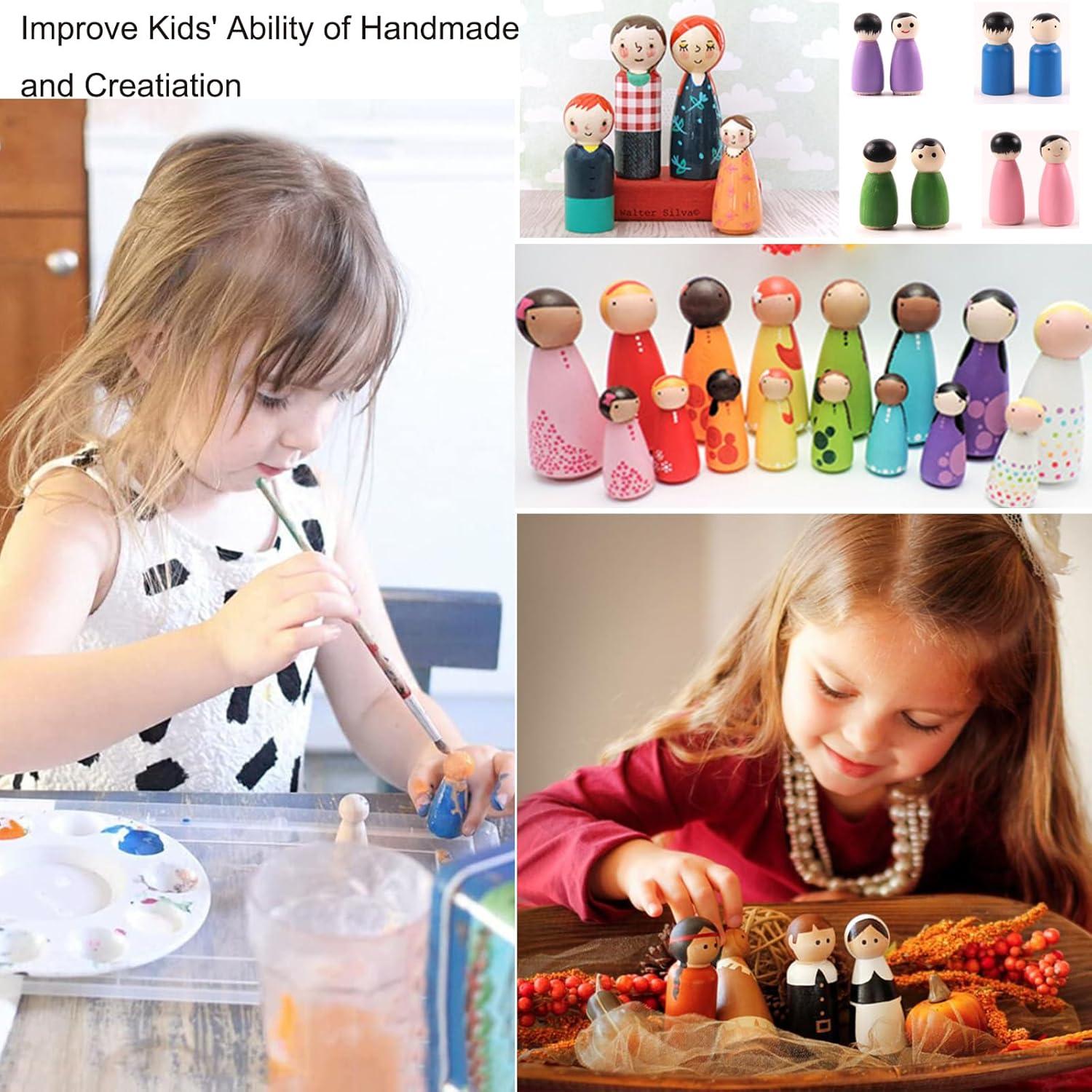 50 Muñecos de Madera sin Terminar LUUFAN para Manualidades