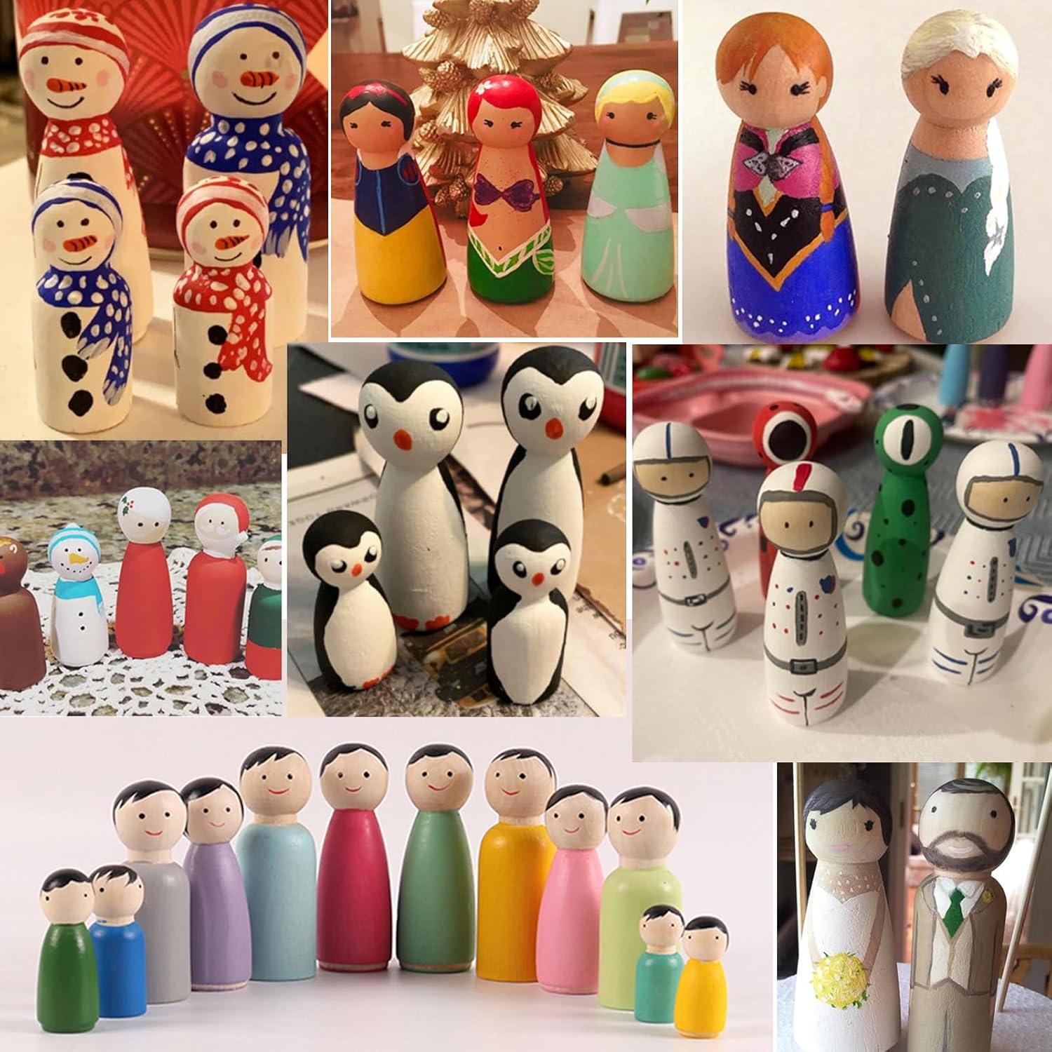 50 Muñecos de Madera sin Terminar LUUFAN para Manualidades