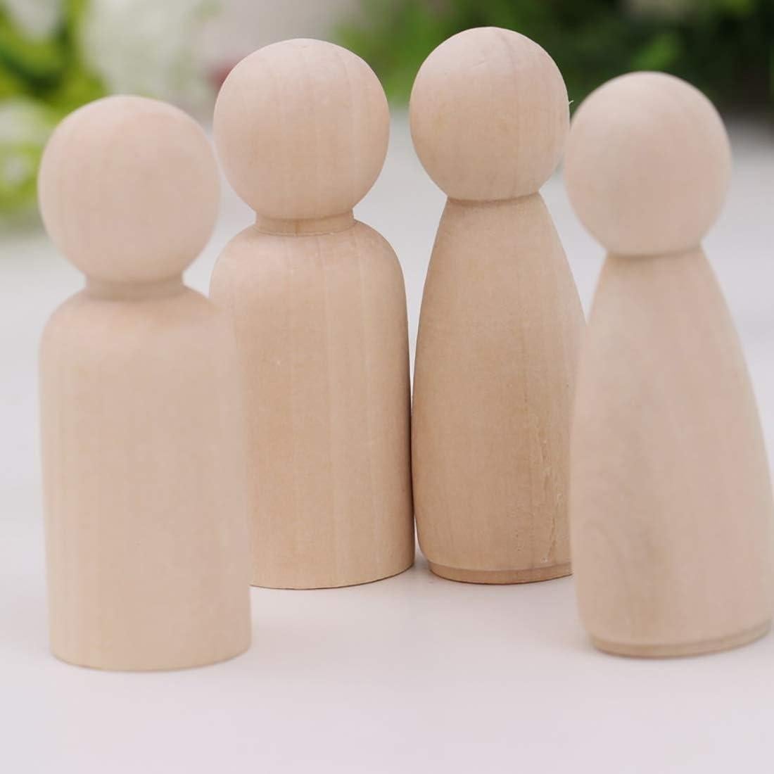 20 Muñecas de Clavo de Madera LUUFAN 6.5cm para Manualidades