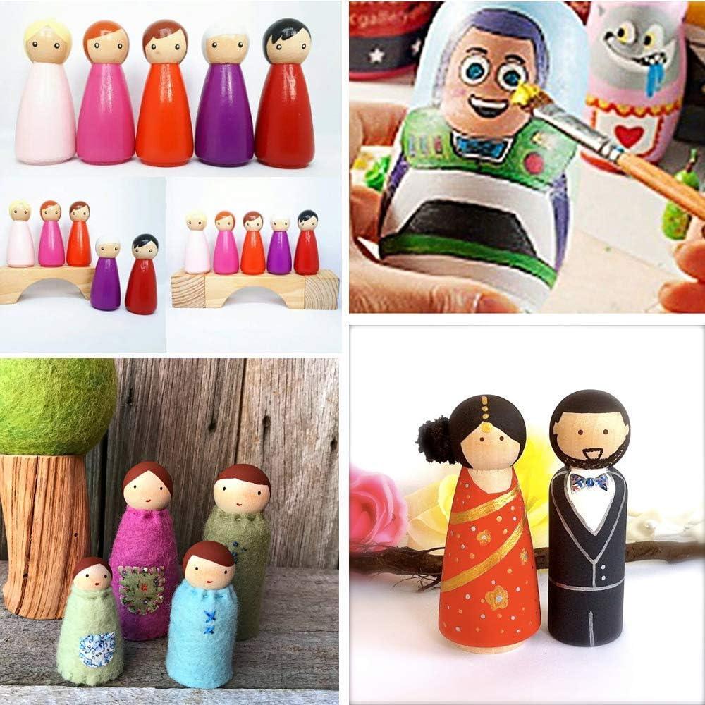 20 Muñecas de Clavo de Madera LUUFAN 6.5cm para Manualidades