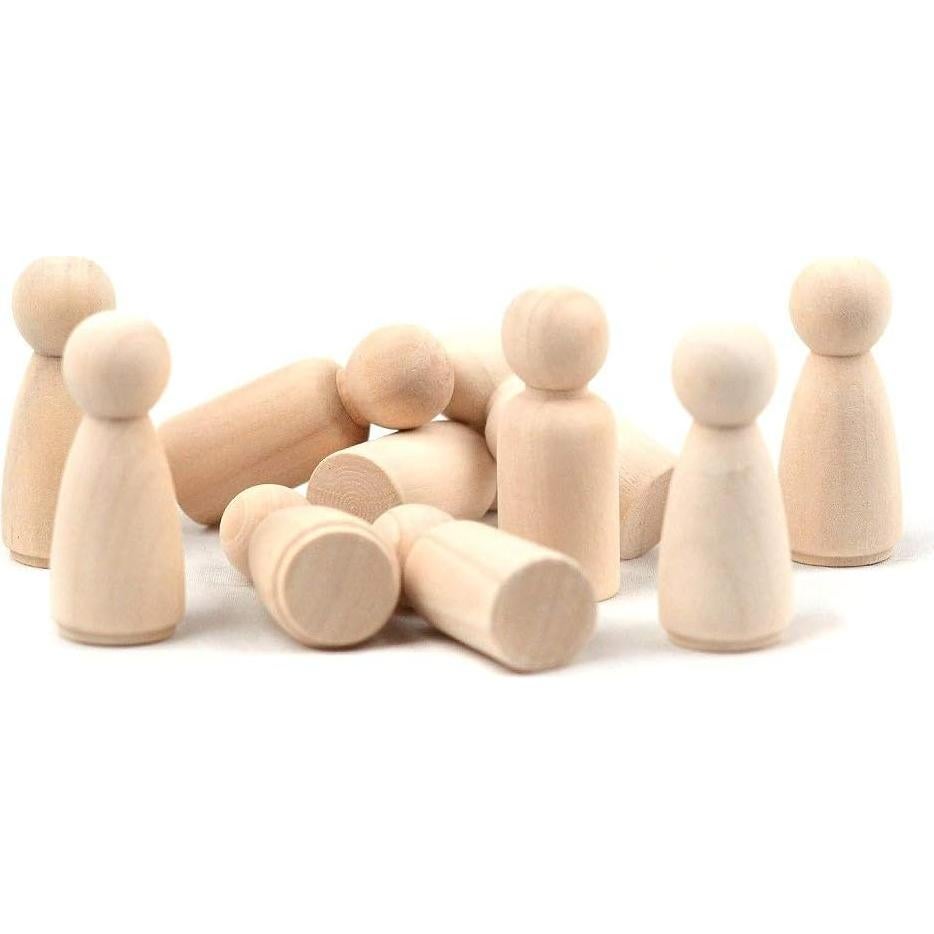 20 Muñecas de Clavo de Madera LUUFAN 6.5cm para Manualidades