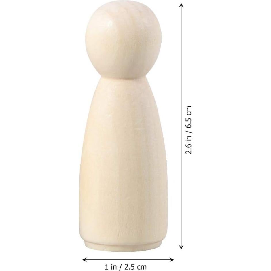 Muñecas de Madera Sin Terminar Kisangel 20 Piezas 6.5cm