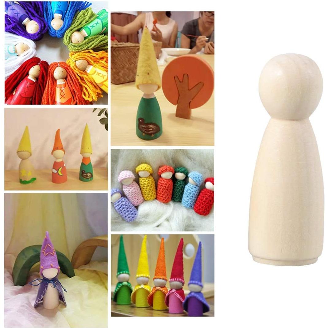 Muñecas de Madera Sin Terminar Kisangel 20 Piezas 6.5cm