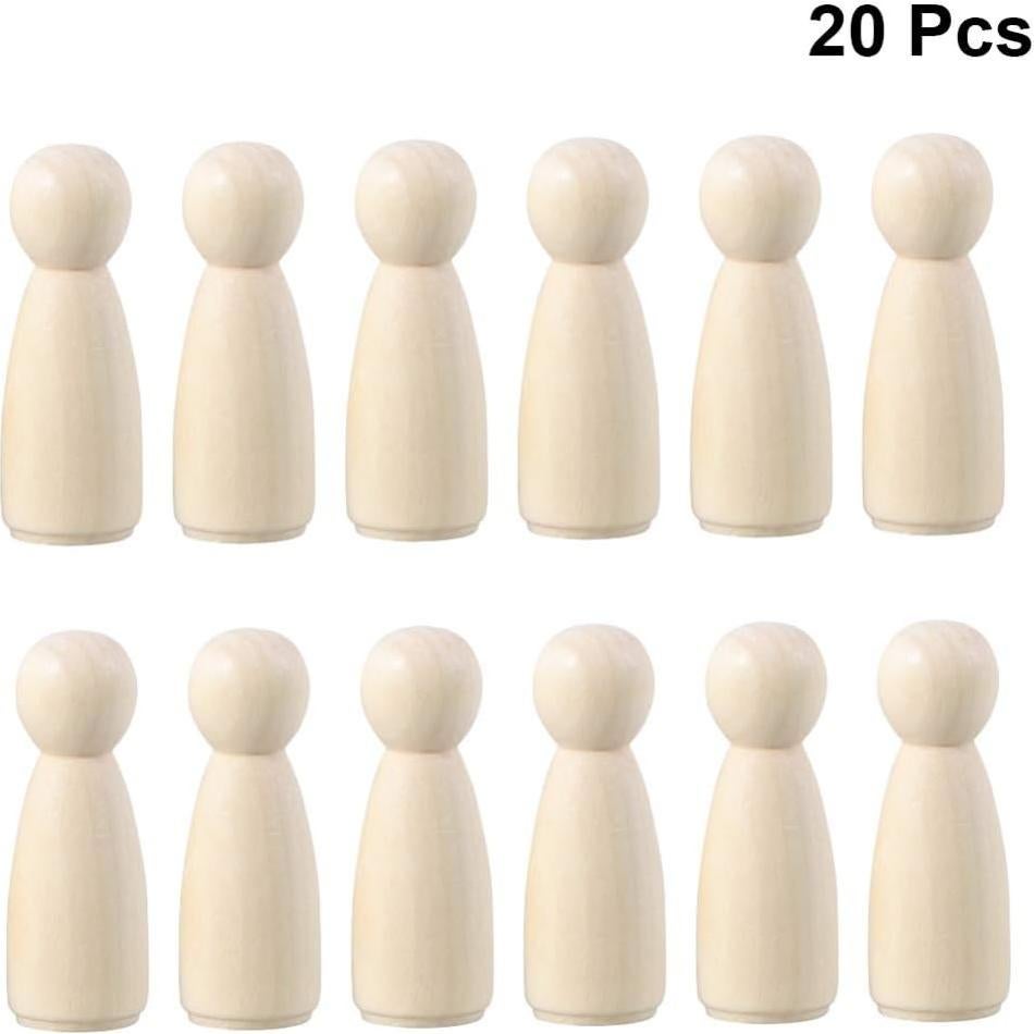 Muñecas de Madera Sin Terminar Kisangel 20 Piezas 6.5cm