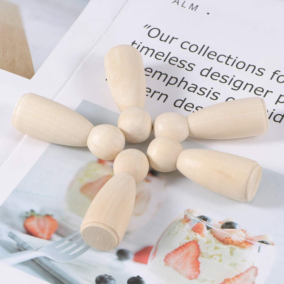 Muñecas de Madera Sin Terminar Kisangel 20 Piezas 6.5cm