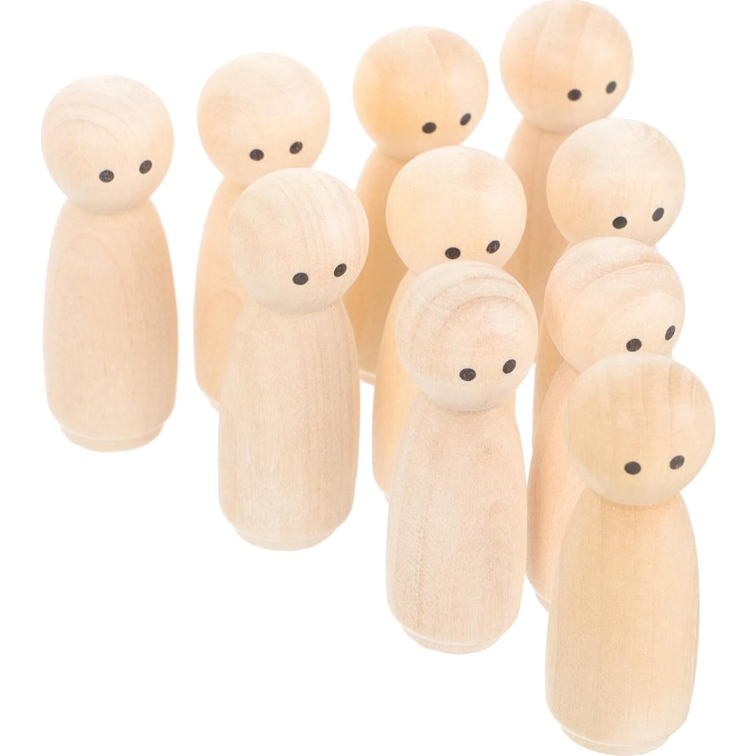 Muñecos de Madera para Pintar MAGICLULU - 10 Piezas 4.5cm