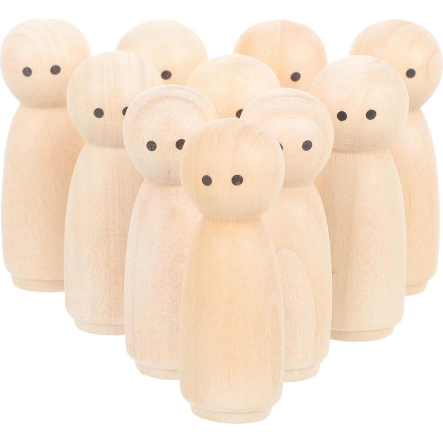 Muñecos de Madera para Pintar MAGICLULU - 10 Piezas 4.5cm