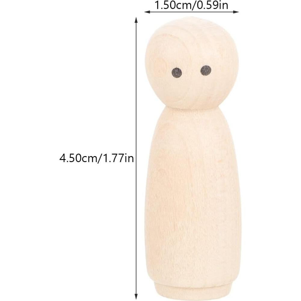 Muñecos de Madera para Pintar MAGICLULU - 10 Piezas 4.5cm
