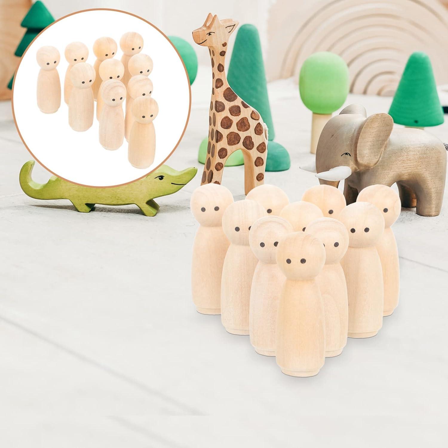 Muñecos de Madera para Pintar MAGICLULU - 10 Piezas 4.5cm